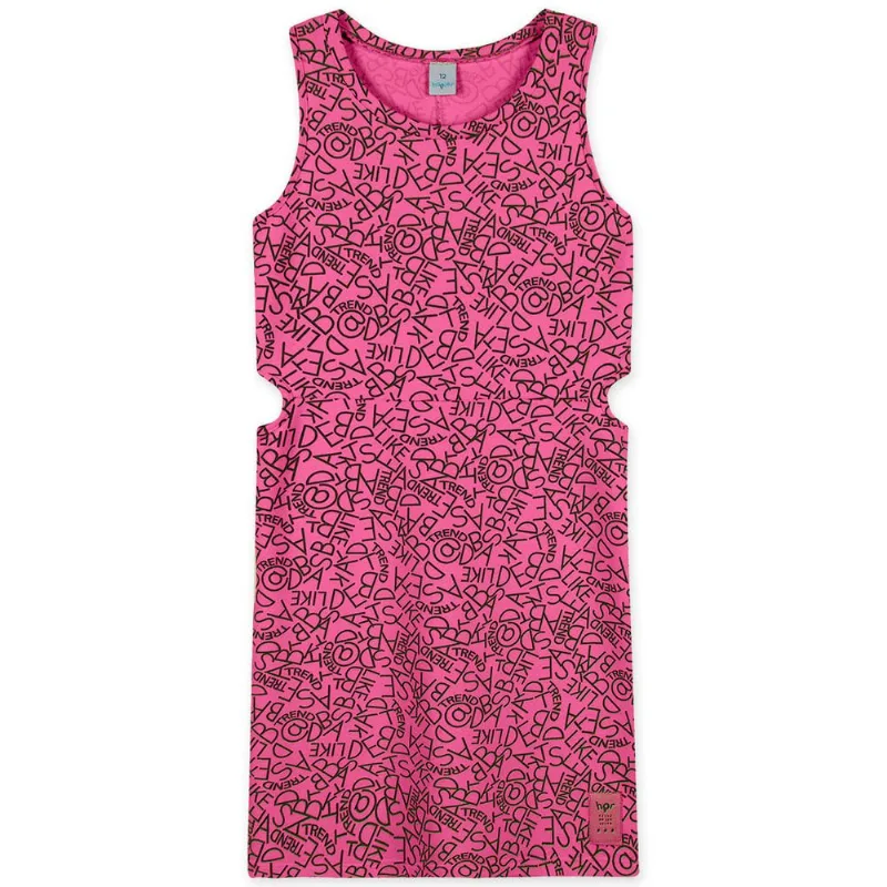 Vestido Regata Com Abertura Moletom Juvenil Feminino Hapier Rosa 12