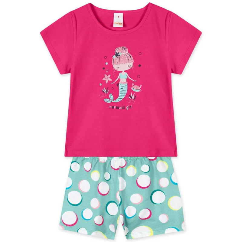 Conjunto Curto Sereia Infantil Feminino Marisol Play Rosa 8