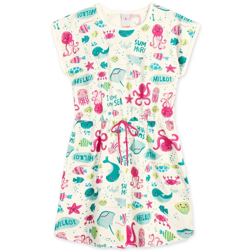 Vestido Manga Curta Infantil Feminino Marisol Play Bege 6