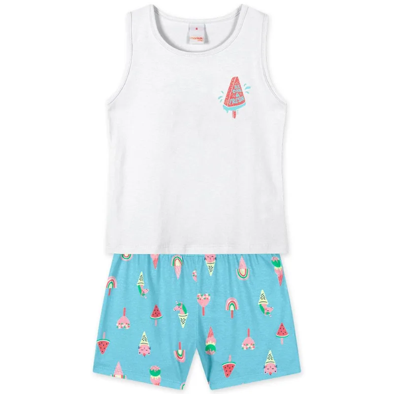 Conjunto Curto Infantil Feminino Marisol Play Branco 4
