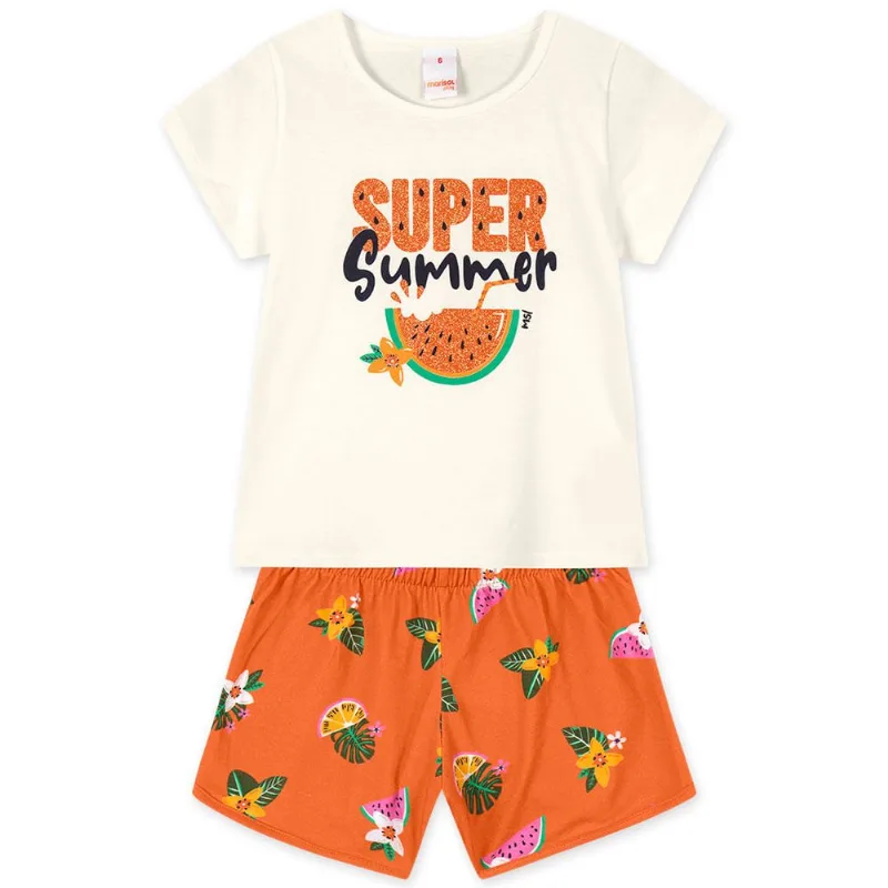 Conjunto Curto Infantil Feminino Marisol Play Bege 14