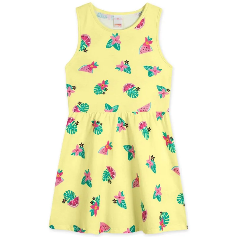 Vestido Regata Infantil Feminino Marisol Play Amarelo 8