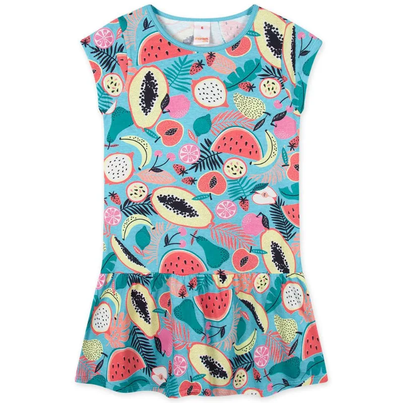 Vestido Manga Curta Infantil Feminino Marisol Play Azul 16