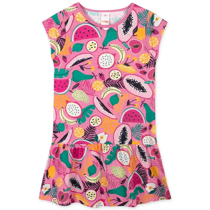 Vestido Manga Curta Infantil Feminino Marisol Play Rosa 12