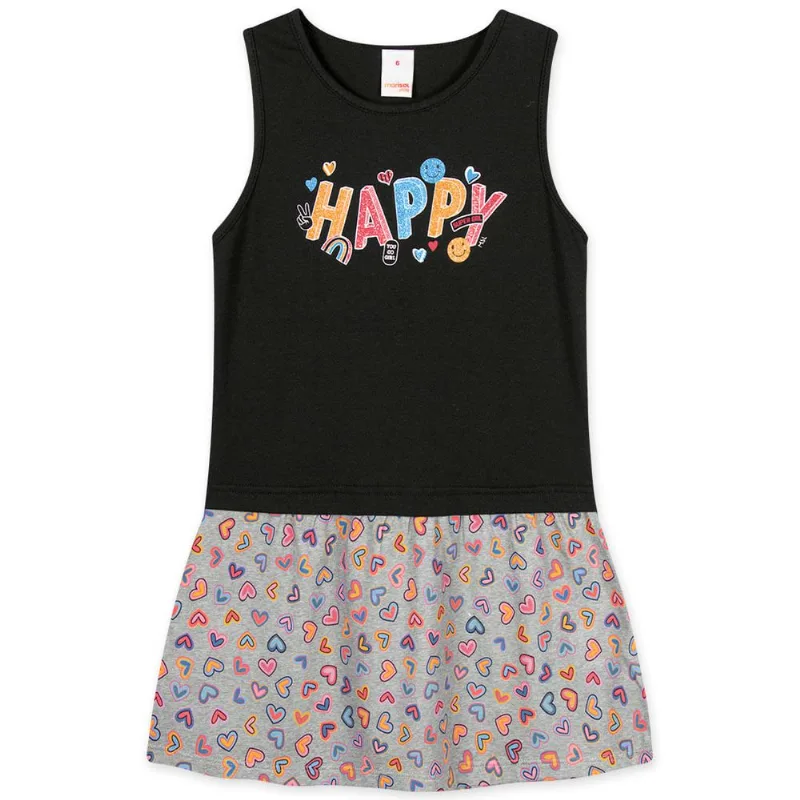 Vestido Regata Infantil Feminino Marisol Play Preto 8