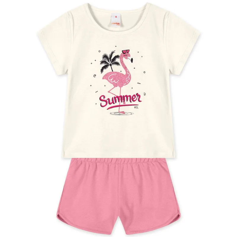 Conjunto Curto Infantil Feminino Marisol Play Bege 14