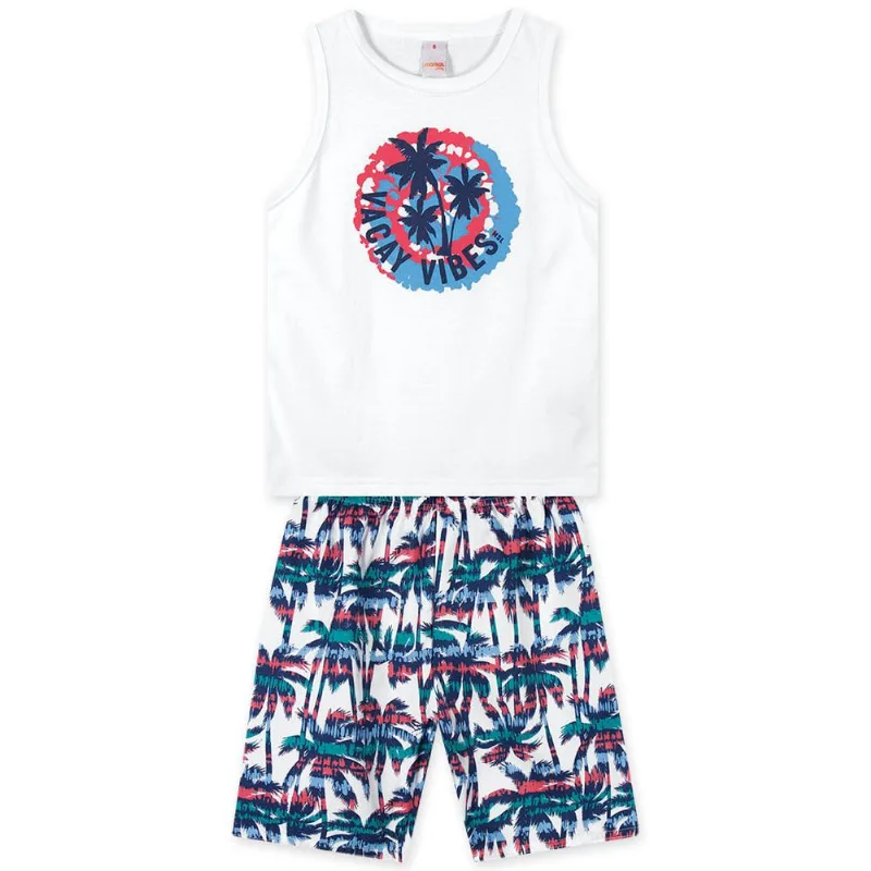 Conjunto Curto Infantil Masculino Marisol Play Branco 3P
