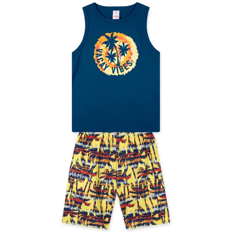 Conjunto Curto Infantil Masculino Marisol Play Azul 2P