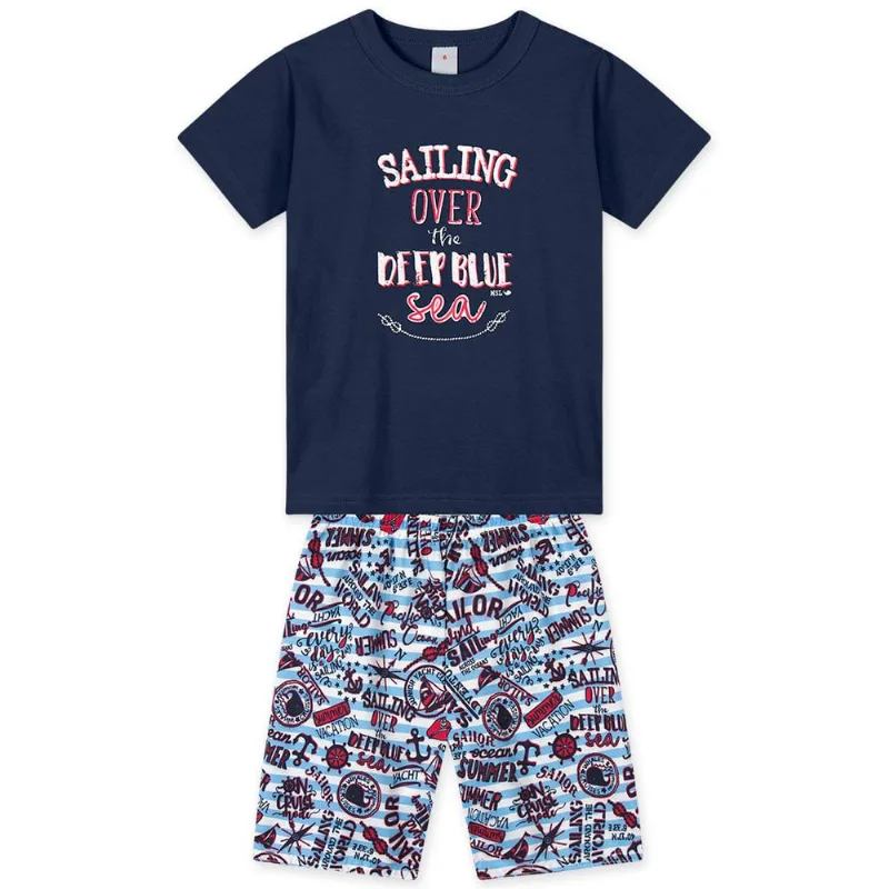 Conjunto Curto Infantil Masculino Marisol Play Azul 8