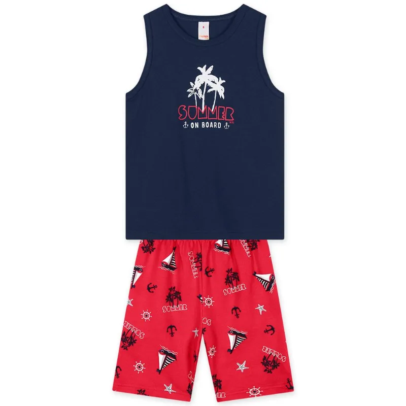 Conjunto Curto Moletom Infantil Masculino Marisol Play Azul 6