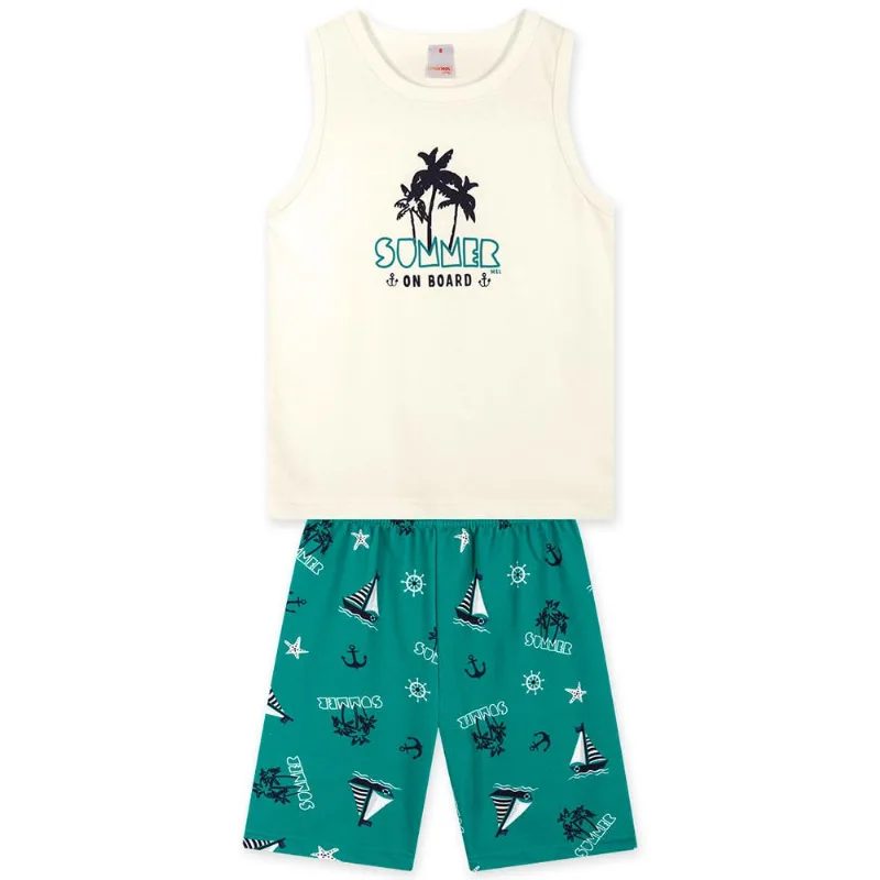 Conjunto Curto Moletom Infantil Masculino Marisol Play Bege 6