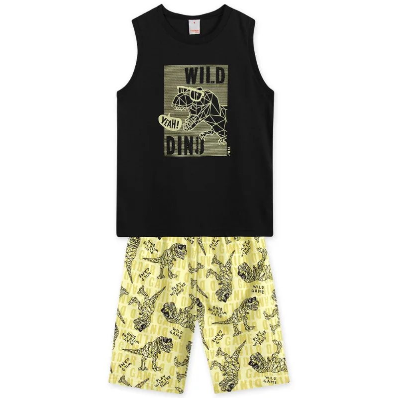 Conjunto Curto Moletom Infantil Masculino Marisol Play Preto 8