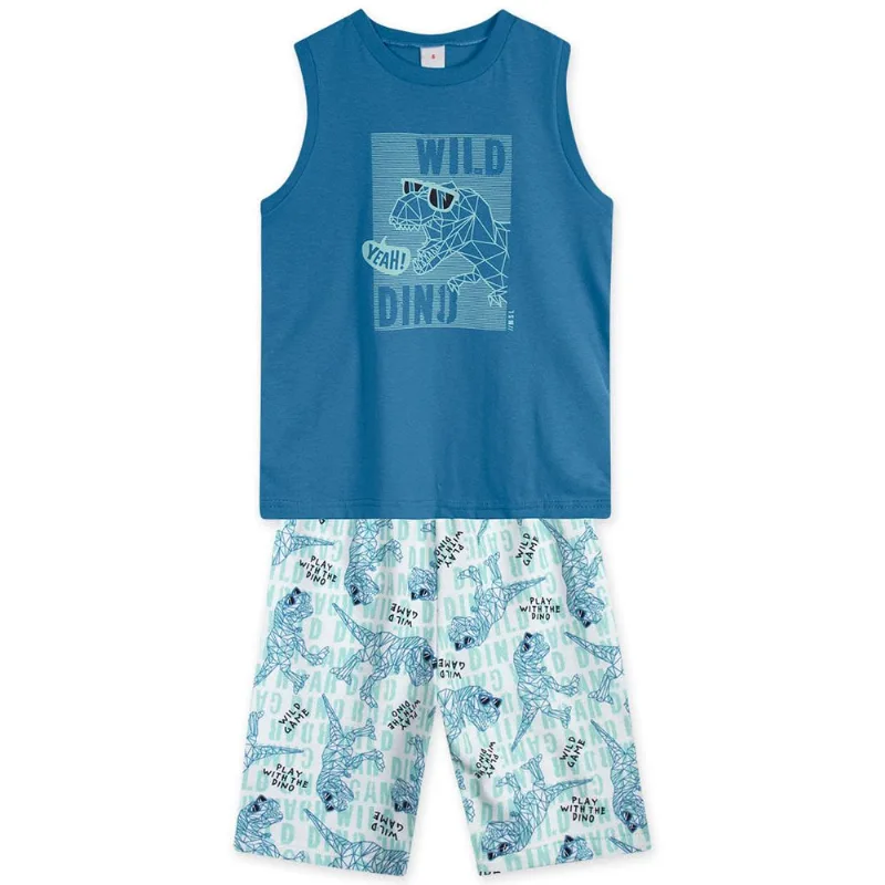Conjunto Curto Moletom Infantil Masculino Marisol Play Azul 8