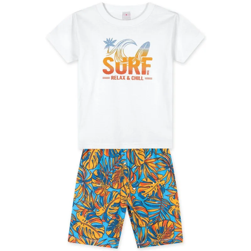 Conjunto Curto Moletom Infantil Masculino Marisol Play Branco 16