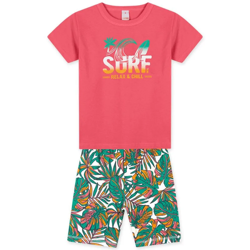 Conjunto Curto Moletom Infantil Masculino Marisol Play Rosa 8