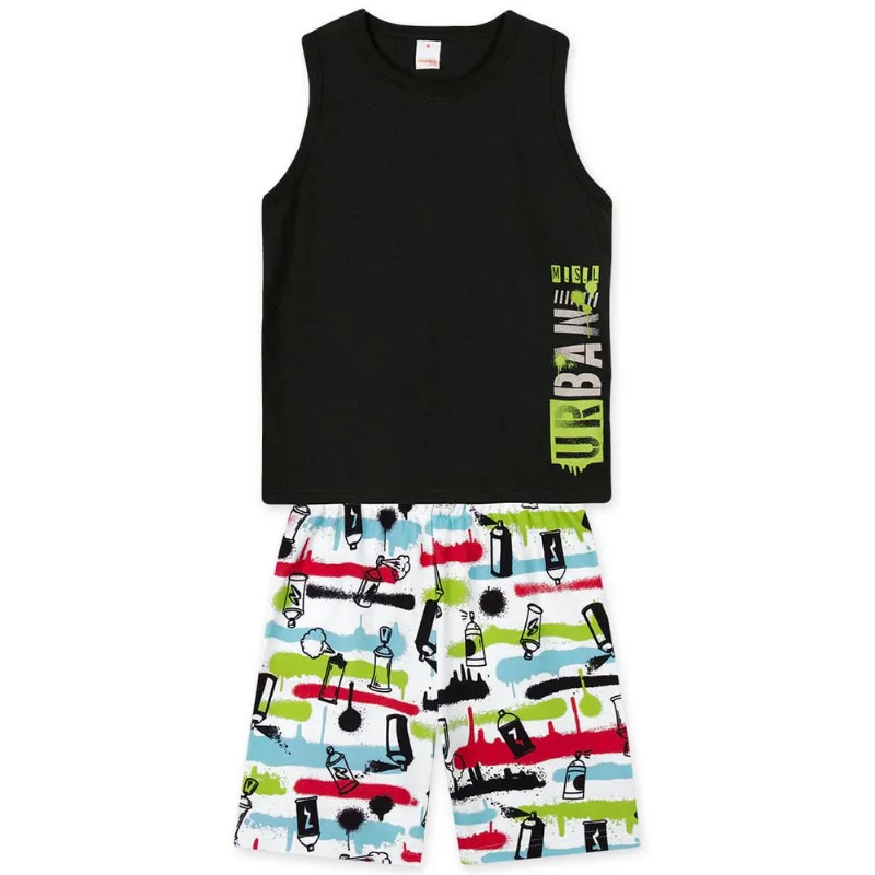 Conjunto Curto Infantil Masculino Marisol Play Preto 12