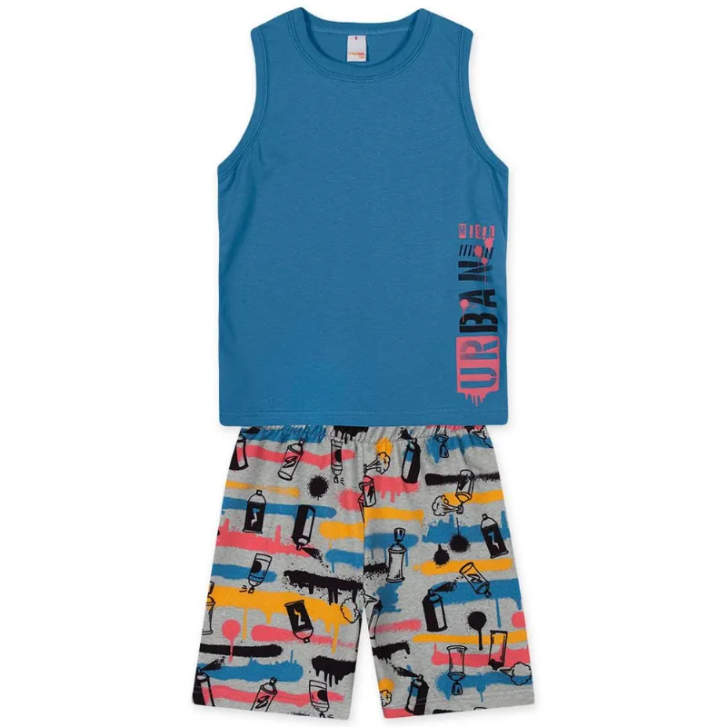 Conjunto Curto Infantil Masculino Marisol Play Azul 16