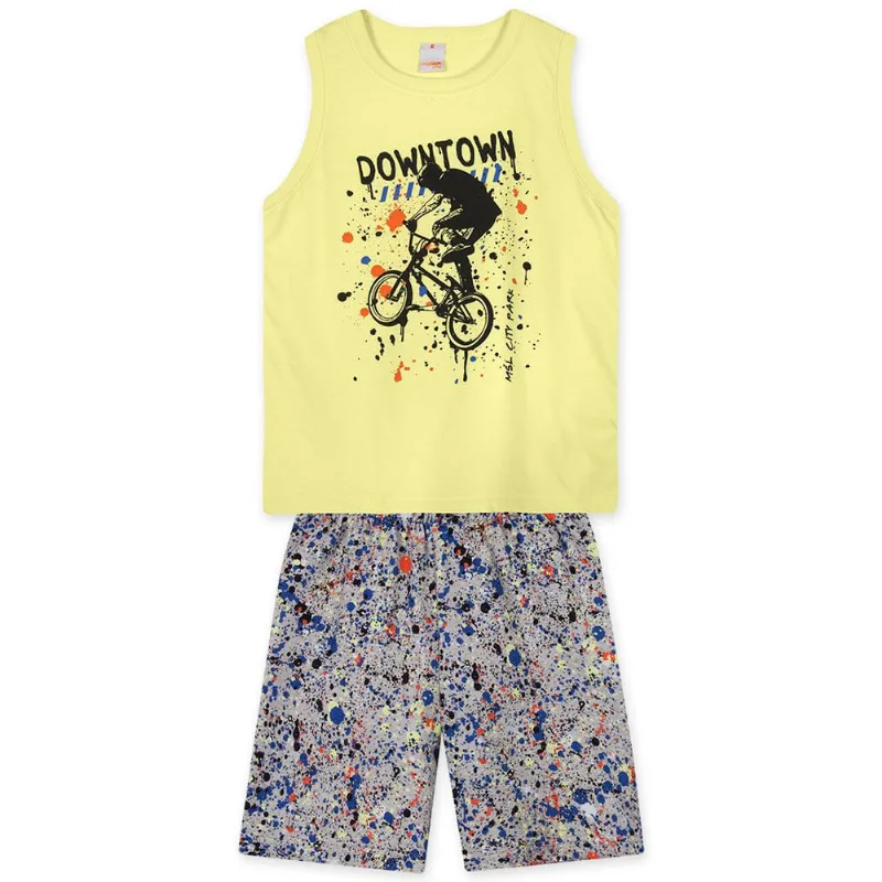 Conjunto Curto Infantil Masculino Marisol Play Amarelo 4
