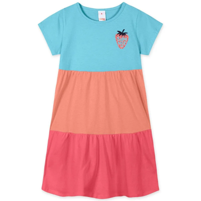 Vestido Manga Curta Infantil Feminino Marisol Play Azul 8