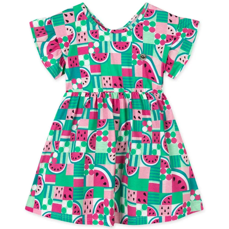 Vestido Manga Curta Infantil Feminino Marisol Verde 6