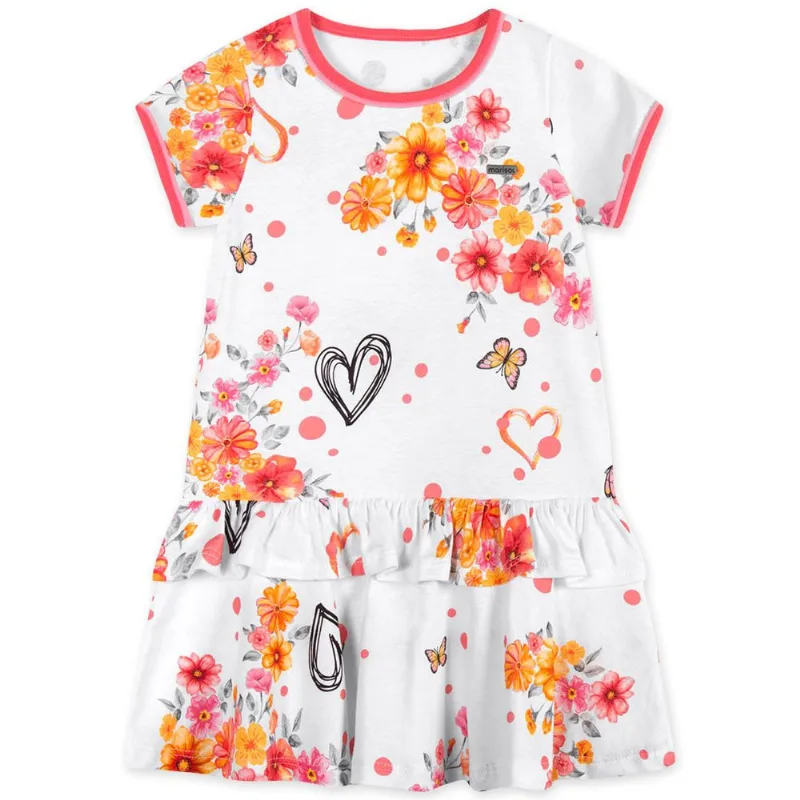 Vestido Manga Curta Infantil Feminino Marisol Branco PB