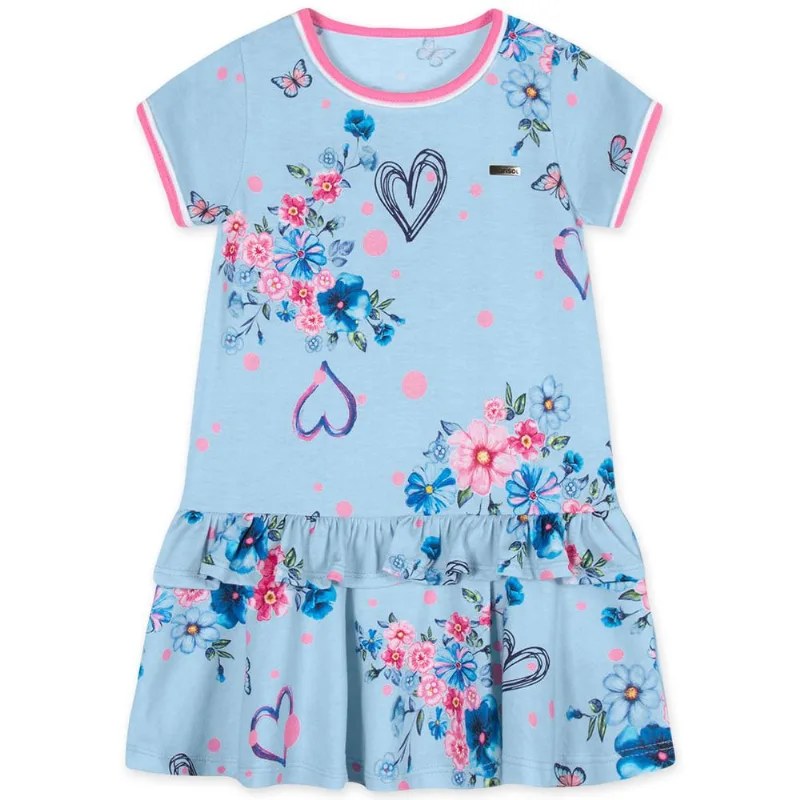 Vestido Manga Curta Infantil Feminino Marisol Azul 4