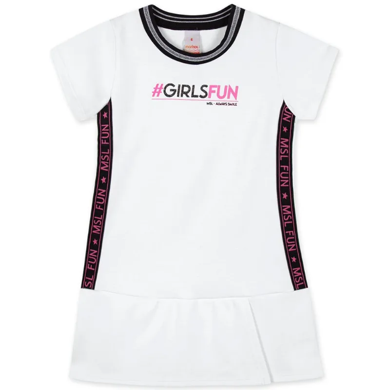 Vestido Manga Curta Alfaiataria Infantil Feminino Marisol Branco 10