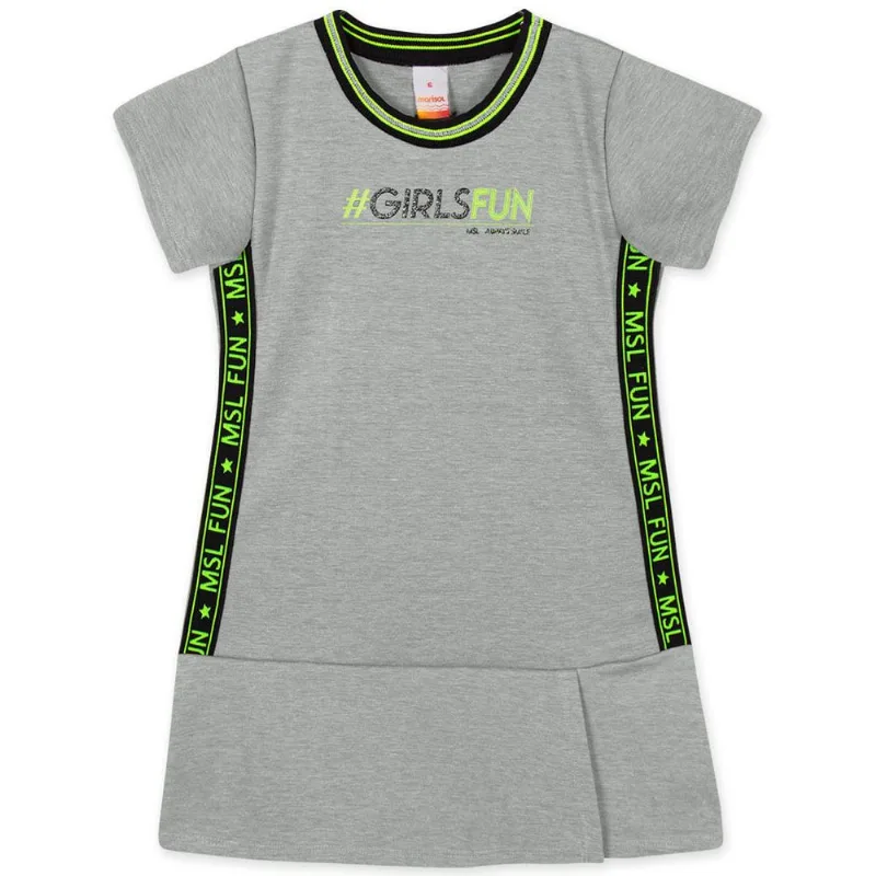 Vestido Manga Curta Alfaiataria Infantil Feminino Marisol Cinza 16