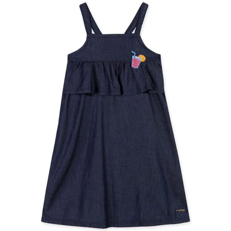Vestido Curto Jeans Infantil Feminino Marisol Azul 14
