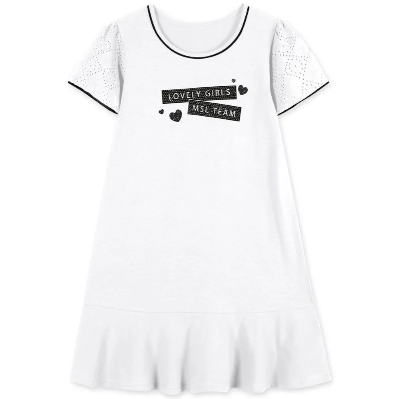 Vestido Manga Curta Infantil Feminino Marisol Branco 4