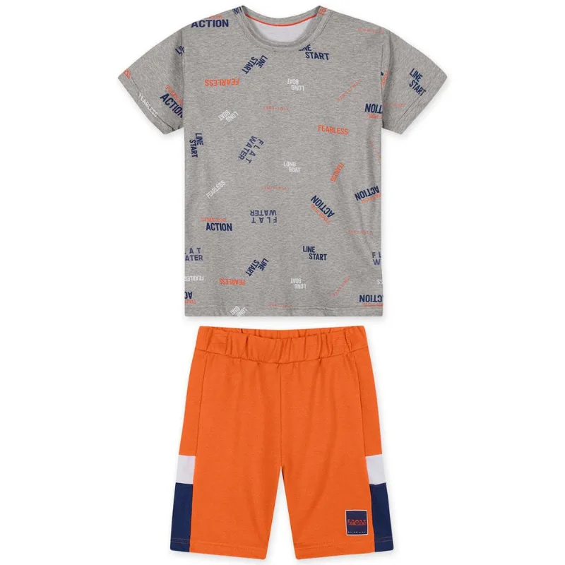 Conjunto Curto Moletom Infantil Masculino Marisol Cinza 8