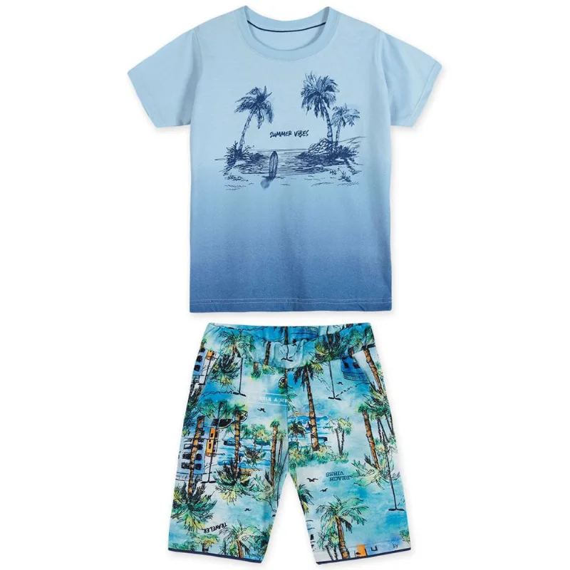 Conjunto Curto Moletom Infantil Masculino Marisol Azul 10