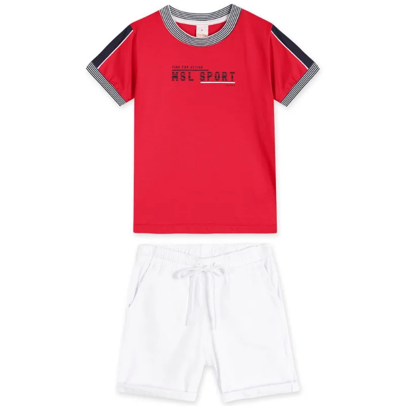 Conjunto Curto Infantil Masculino Marisol Vermelho 6