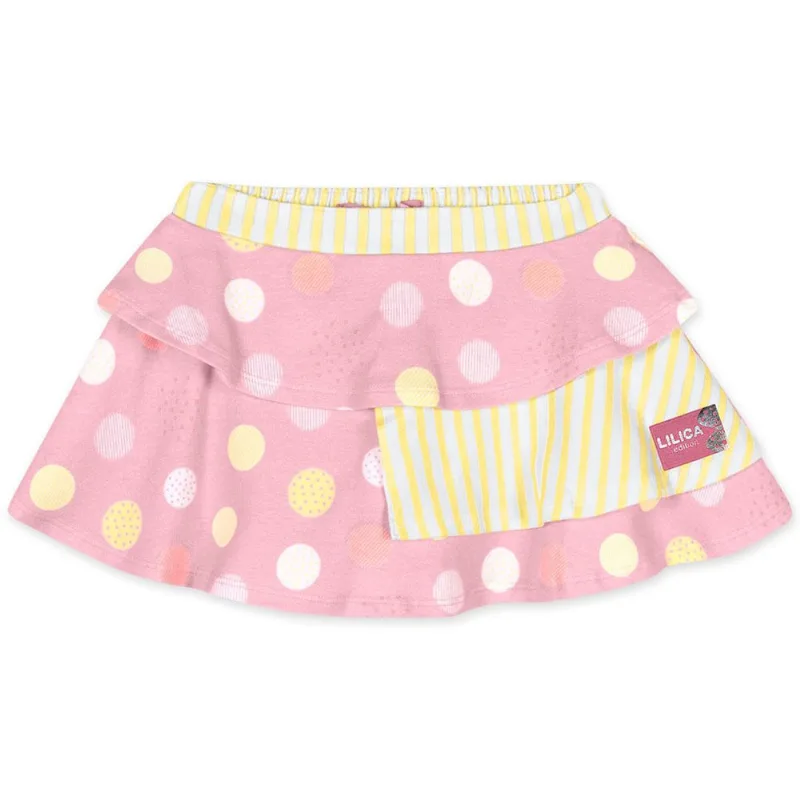 Saia Bolinhas Com Short Interno Infantil Feminino Lilica Rosa 3