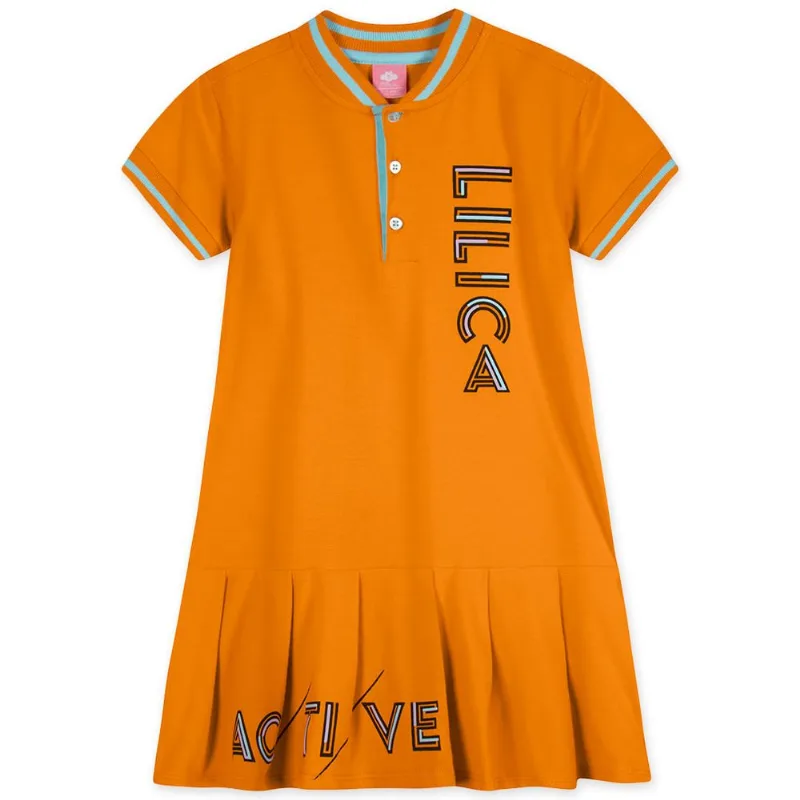 Vestido Manga Curta Infantil Feminino Lilica Laranja 8
