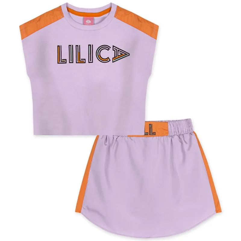 Conjunto Curto Com Repelência à Água Infantil Feminino Lilica Lilás 6