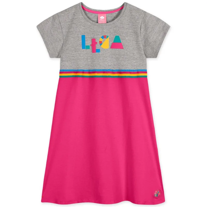 Vestido Manga Curta Infantil Feminino Lilica Cinza 6