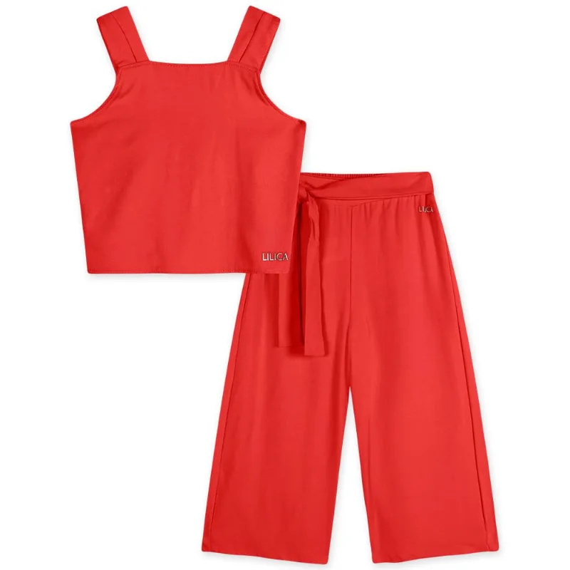 Conjunto Curto Viscose Infantil Feminino Lilica Vermelho 12