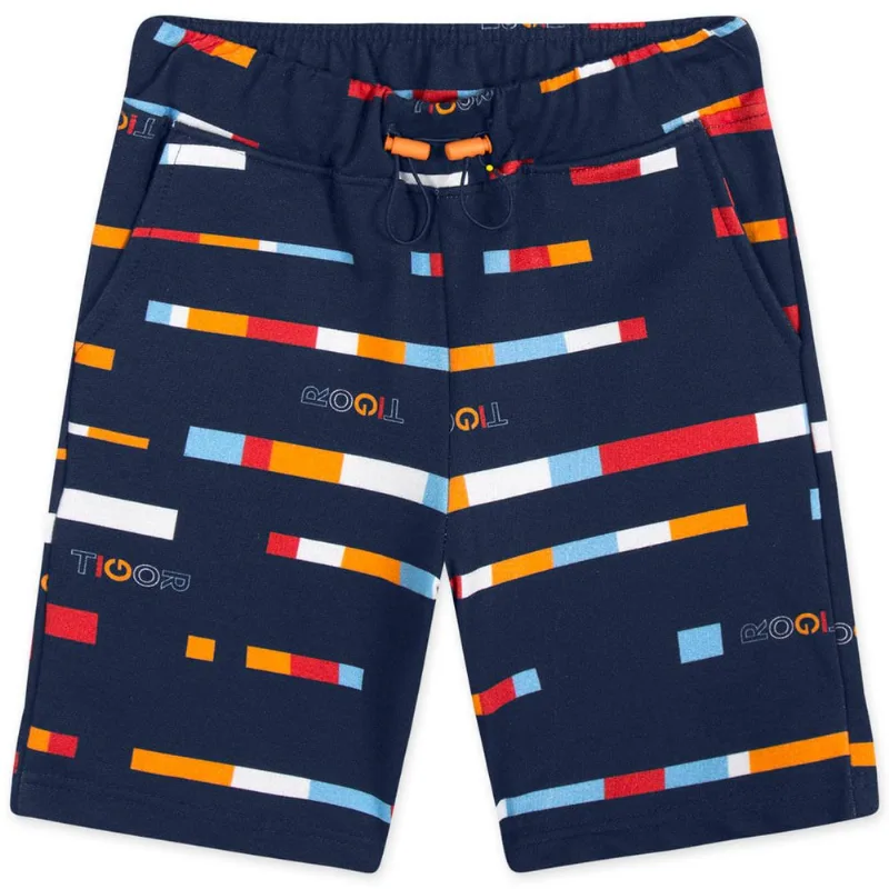 Bermuda Moletom Infantil Masculina Tigor Azul 10