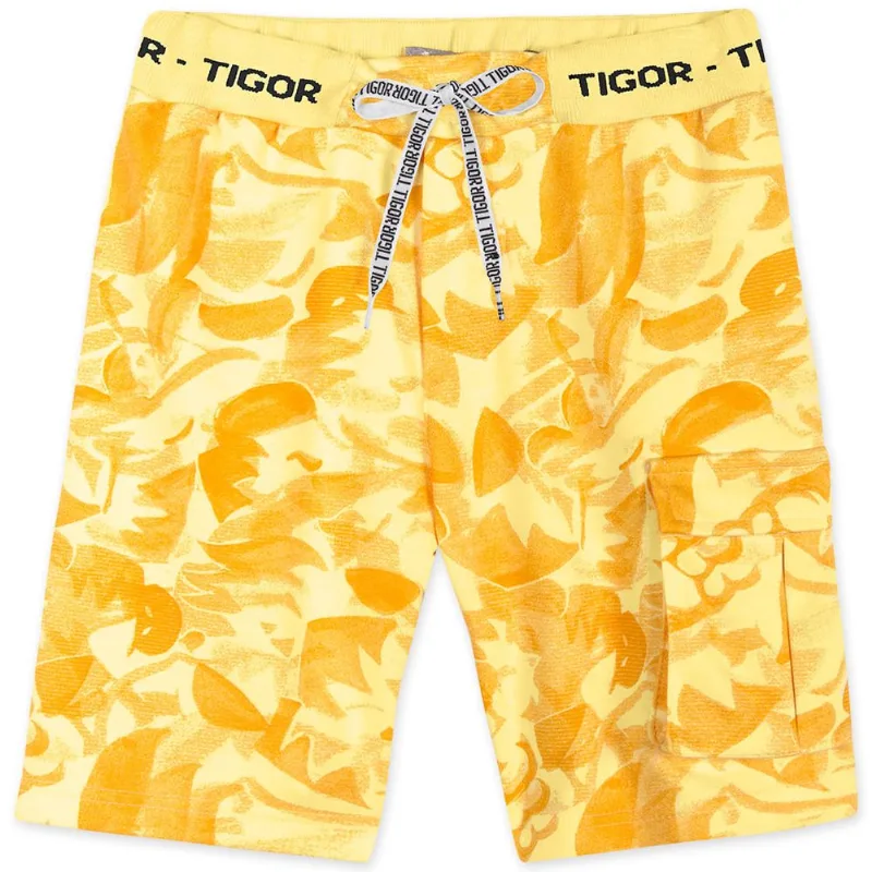 Bermuda Alfaiataria Infantil Masculina Tigor Amarelo 12