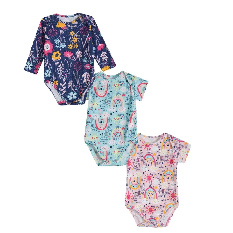 Kit Body Curto e Longo Bebê Menina Marisol Play - P