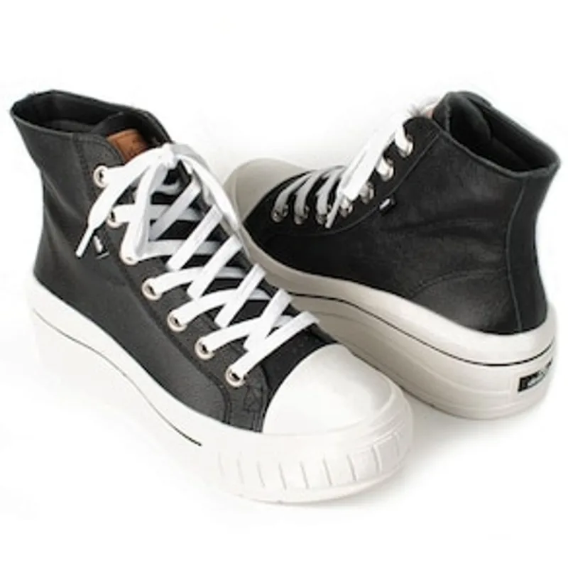 Tênis Feminino Botinha Flatform Vincent G4351-0003 Dakota – Preto/Branco Preto 24