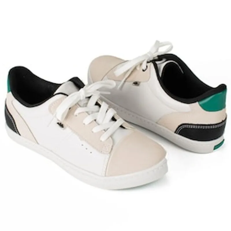 Tênis Feminino Coniglio G4762-0005 Dakota - Branco/Verde - Tamanho 35 Branco