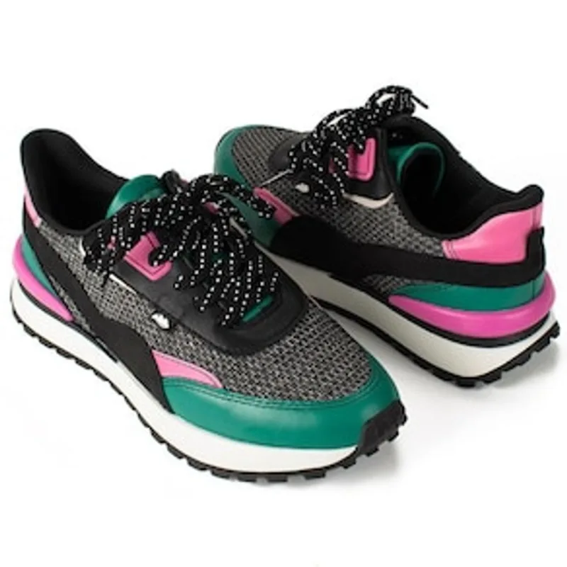 Tênis Feminino Torvy G4711-0001 Dakota - Preto/Verde/Rosa Preto 24