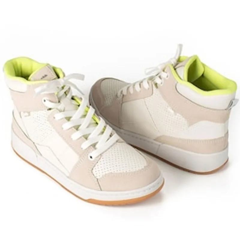 Tênis Feminino Botinha Coniglio G4691-0005 Dakota - Branco/Bege - Tamanho 36 Branco