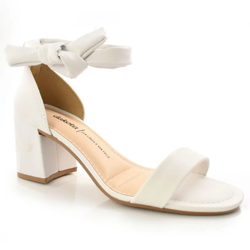 Sandália de Salto Baixo Feminino Dakota Branco Z9431 39