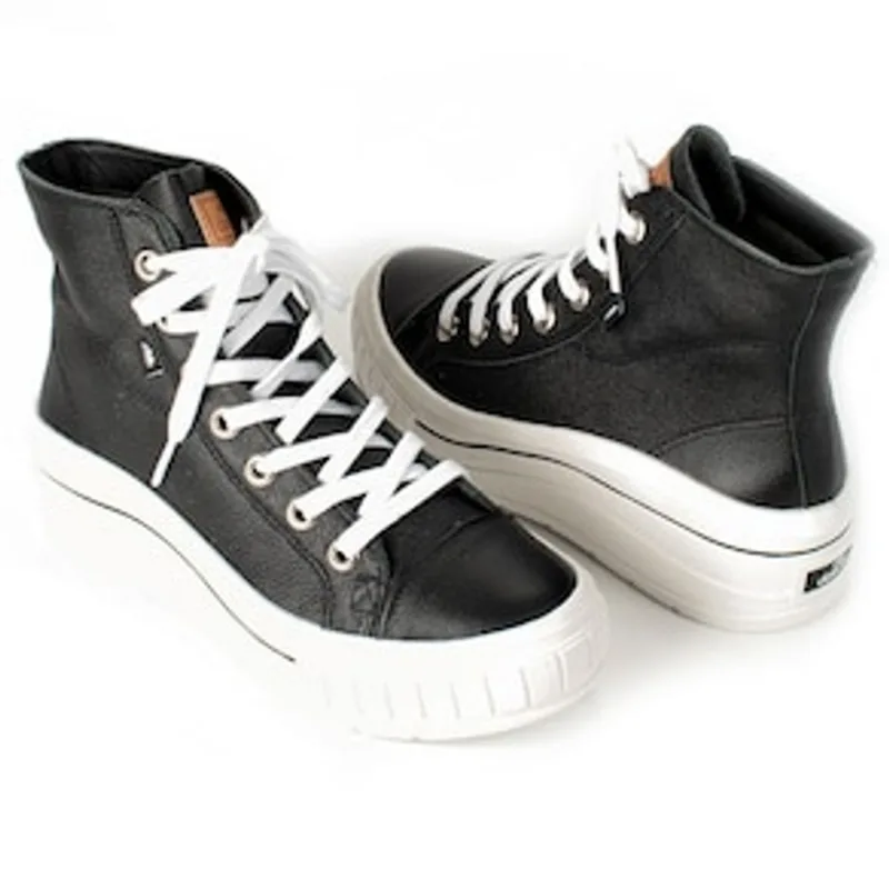 Tênis Feminino Botinha Flatform Vincent G4351-0008 Dakota – Preto/Branco Preto 24