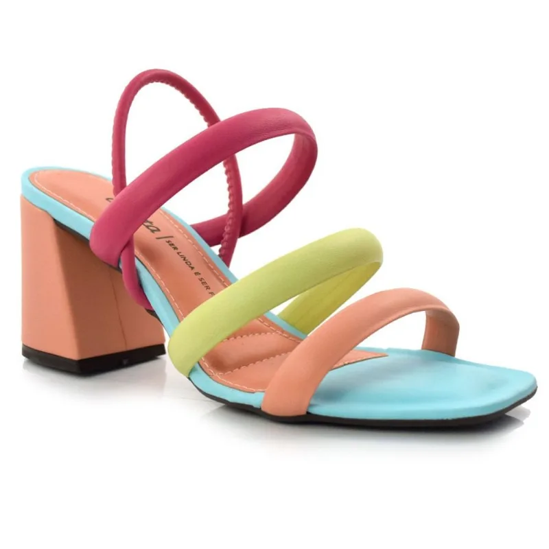 Sandália Feminina de Salto Bloco Dakota Laranja Z9452 37