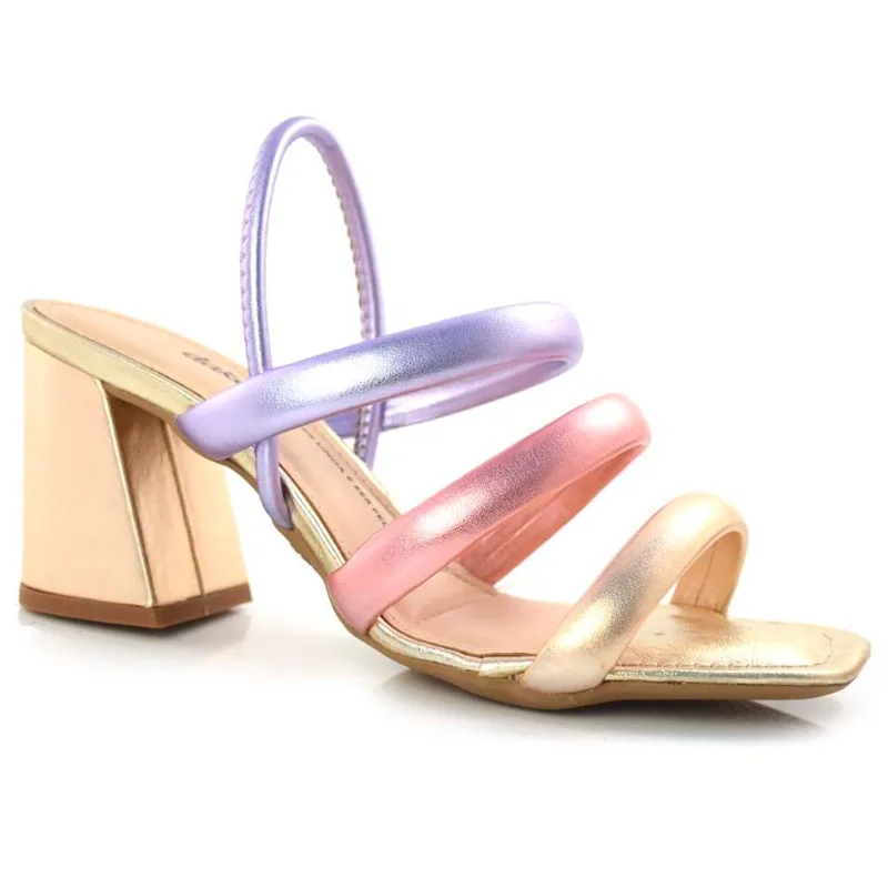 Sandália Feminina de Salto Bloco Dakota Metalizado Z9452 38