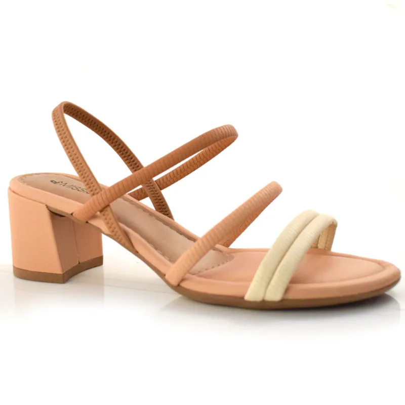 Sandália Feminina de Salto Bloco Mississipi Marrom Q6822 35
